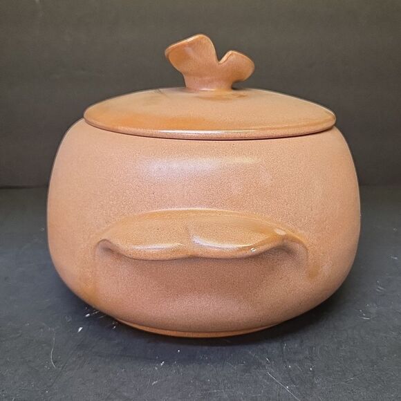 Vintage Frankoma Brown Art Pottery 4V 2 qt. Bean Pot Soup Tureen Casserole Lid - Picture 4 of 9